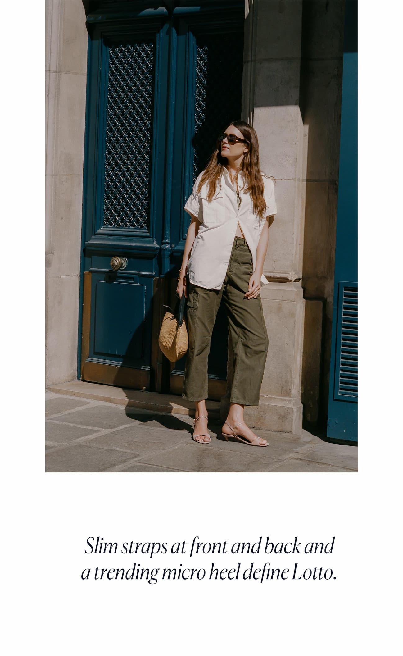 Slim straps at front and back and a trending micro heel define Lotto.