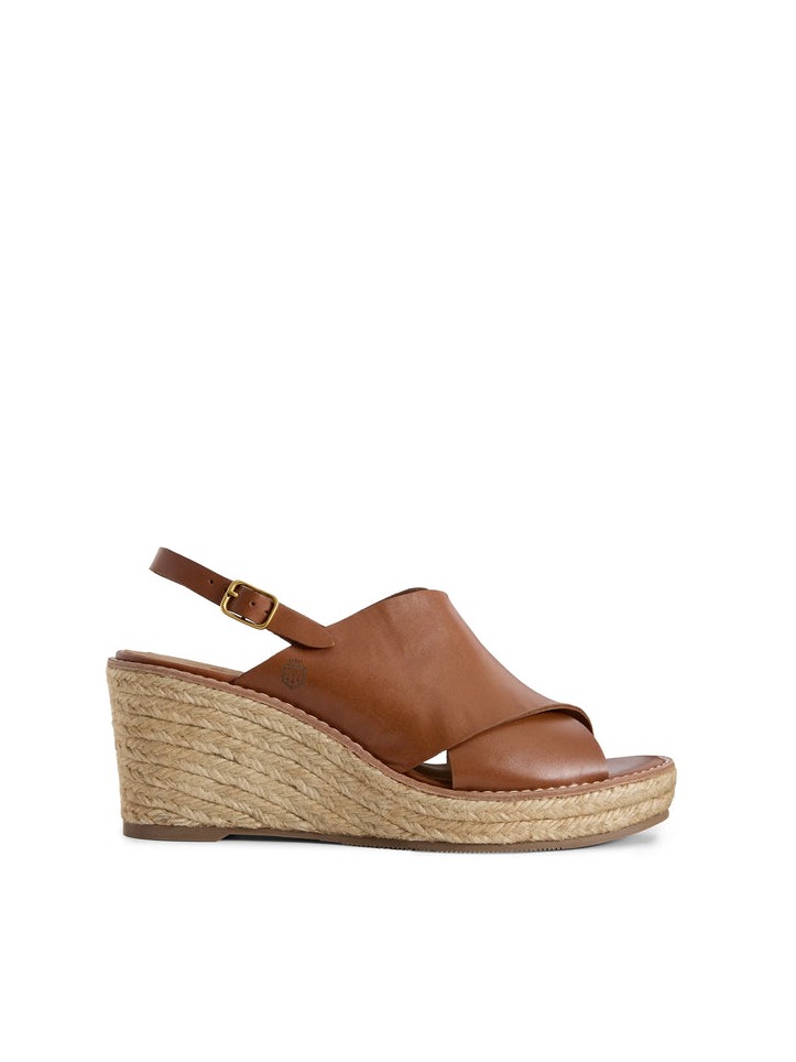 Morella Tan Leather Wedges