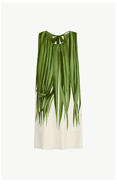 Palm Leaves Jacquard Shift Dress