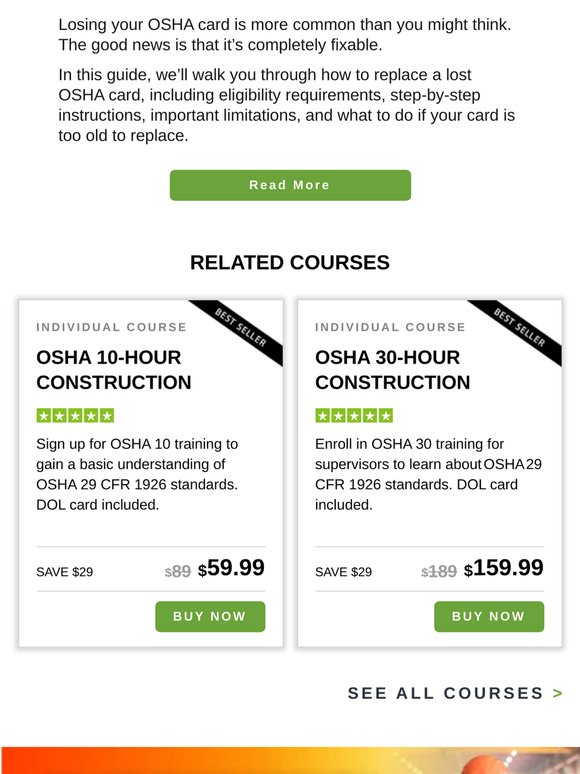 Need a New OSHA Card? Start Here