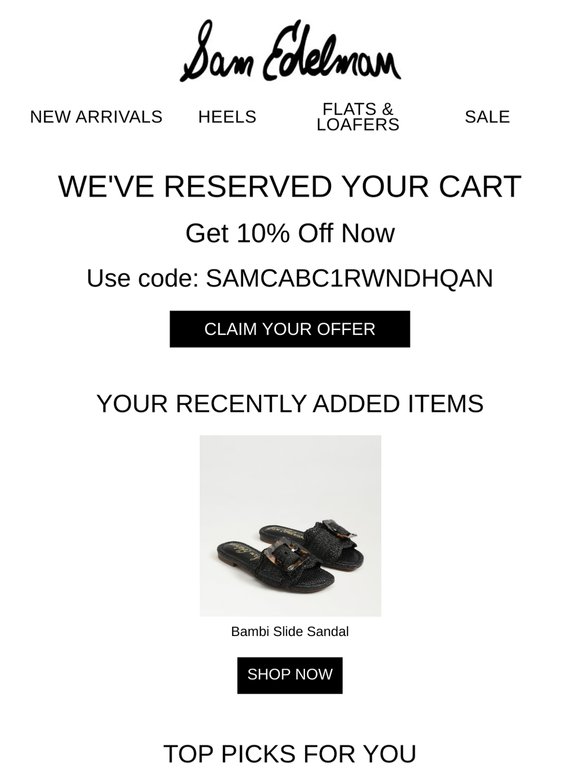 Your cart is reserved. Here's 10% off