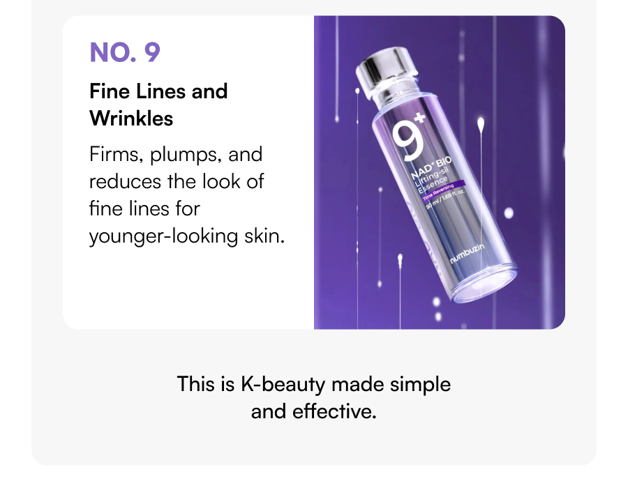 No. 9 Fine Lines and Wrinkles | Numbuzin No.9 NAD Bio Lifting-Sil Essence