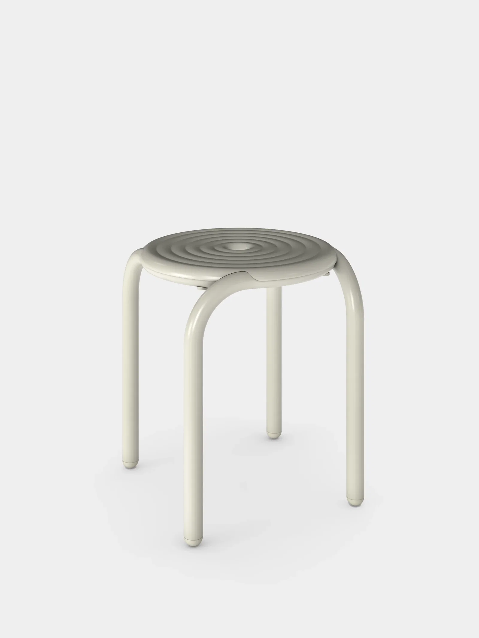 Image of Groove Outdoor Stool | Putty Weather-Resistant Aluminium