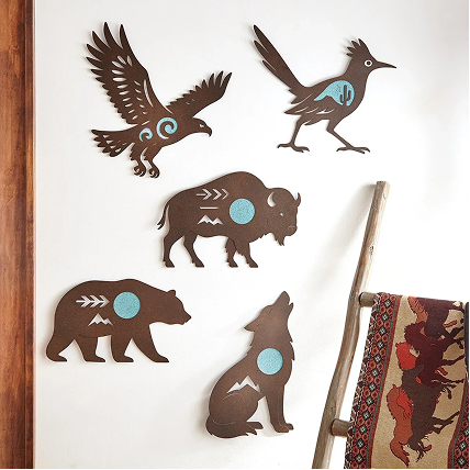 Turquoise Glow Metal Wall Art