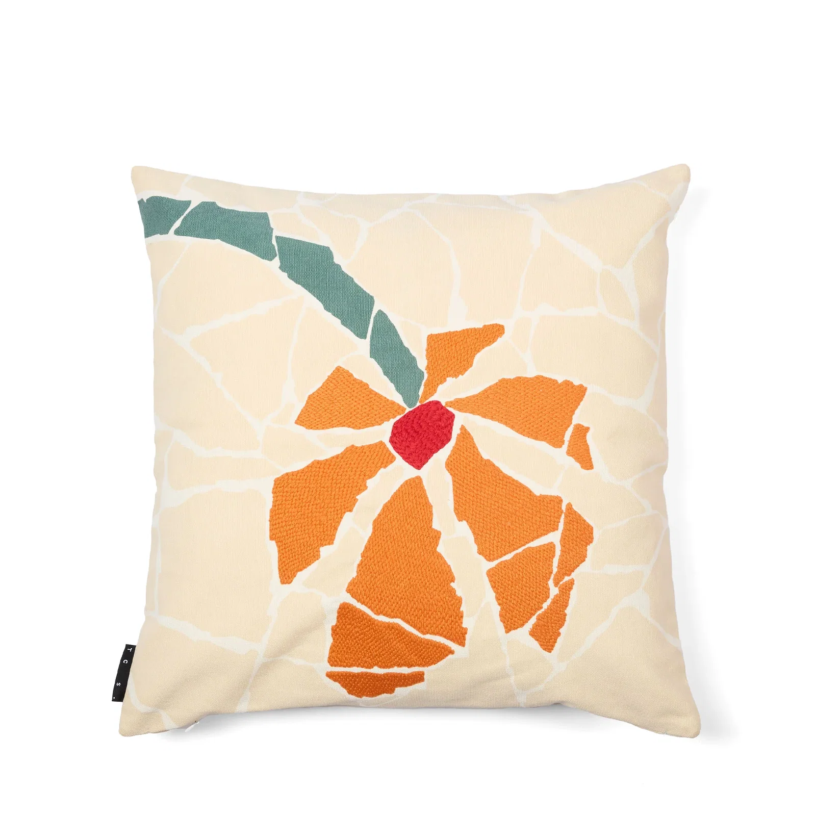 Image of Pieces Broken Stem Diptych Flower Cushion Cover 50 x 50cm
