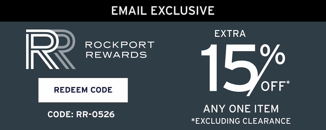 [redeem your rockport reward: extra 15% off any one item with code RR-0526]