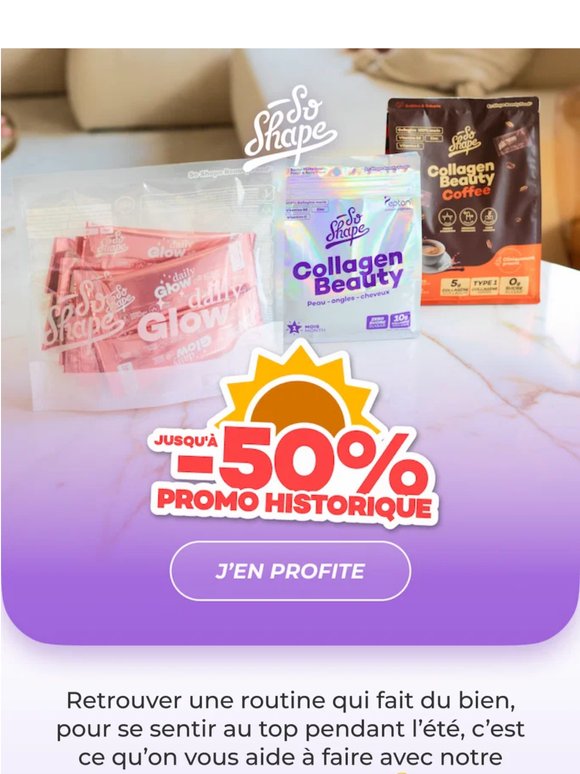 Jusqu’à -50% sur notre gamme Collagène ✨