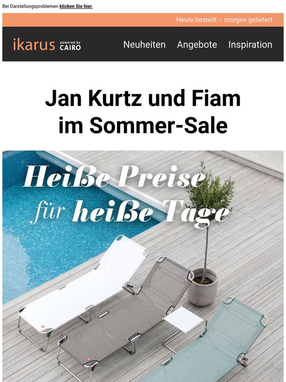 Heiße Preise für heiße Tage: 21% auf alles von Jan Kurtz & Fiam – nur bis zum 01.06.