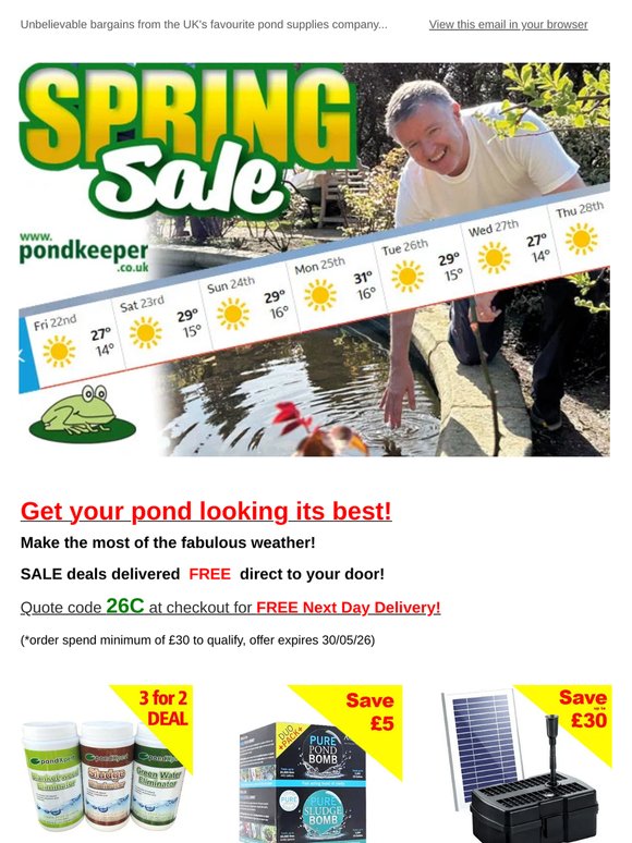 Subscriber SALE: Pond Supplies Price Crash ☀️