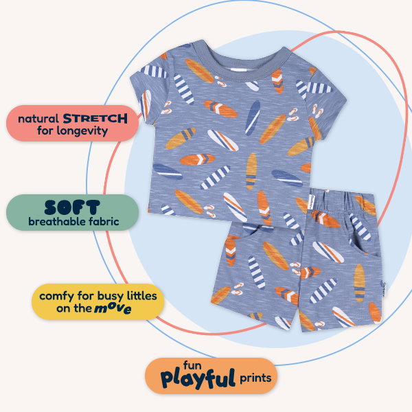 Get more wear with every wear™ with stretch, soft fabric, & playful prints