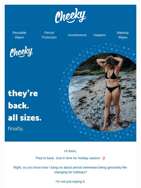 Periods don't take holidays.  You do. Restock now in: period bikini bottoms!