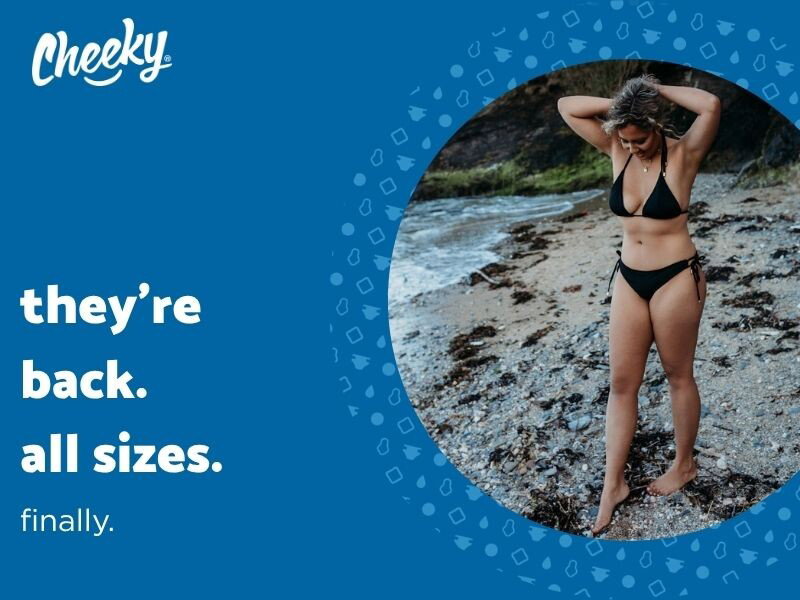 Image of woman wearing black period bikini