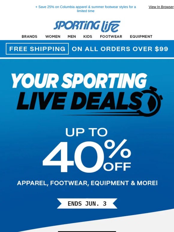 Your Sporting Live Deals: Up To 40% Off!
