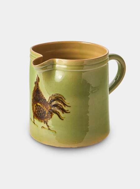 Chickens Hand-Painted Slipware Straight-Edge Medium Jug