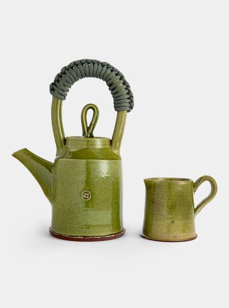 Slipware Teapot and Creamer