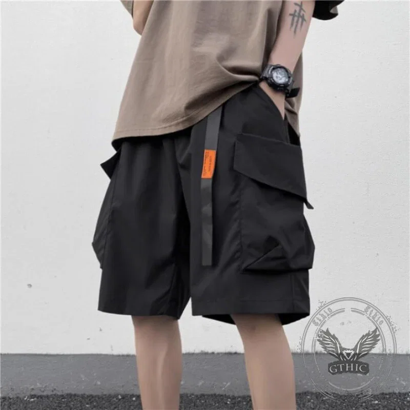 Image of Casual Thin Breathable Multi-Pocket Cargo Shorts