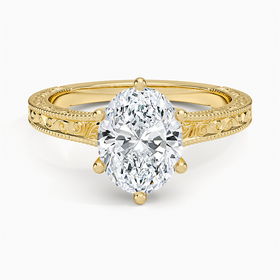 14K Yellow Gold Hudson Engraved Ring