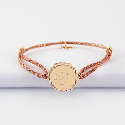 Bracelet personnalisé contour fleur