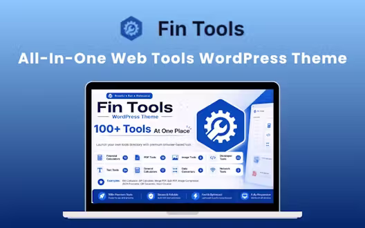 Fin Tools – All-In-One Web Tools WordPress Theme | Lifetime Access