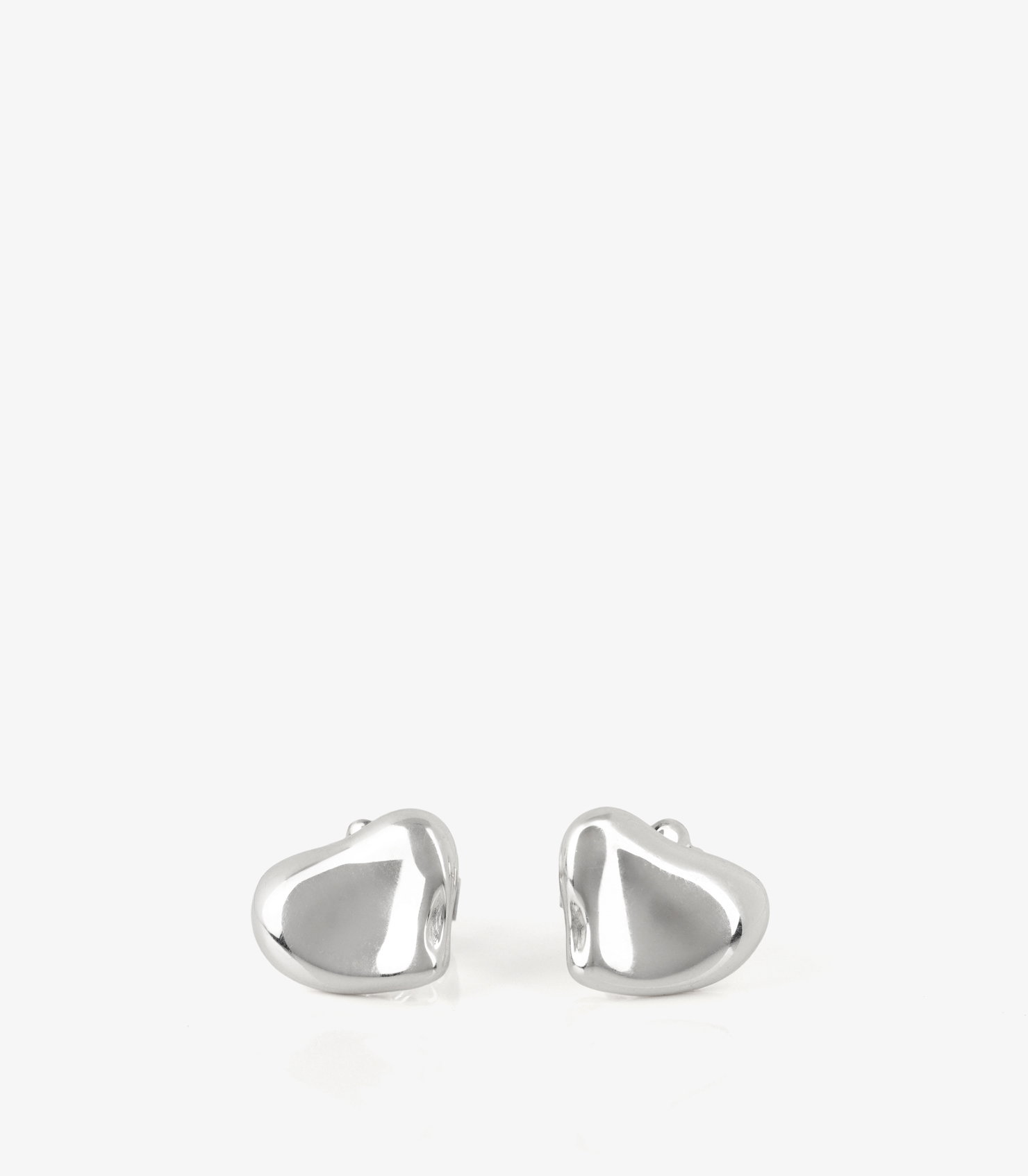 Sterling Silver Elsa Peretti Full Heart Stud Earrings