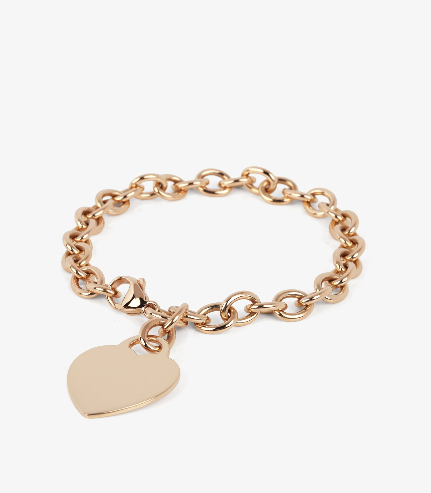 18ct Yellow Gold Heart Tag Charm Bracelet