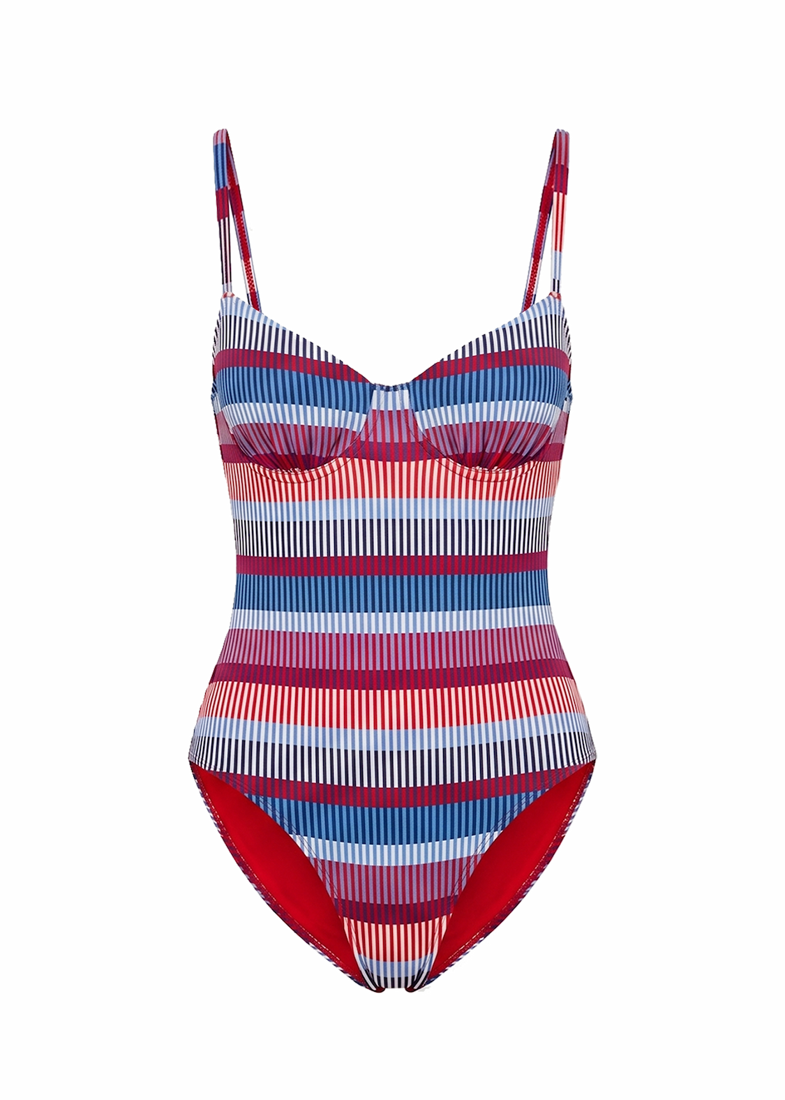One Piece Swimsuit in red, white, blue pattern