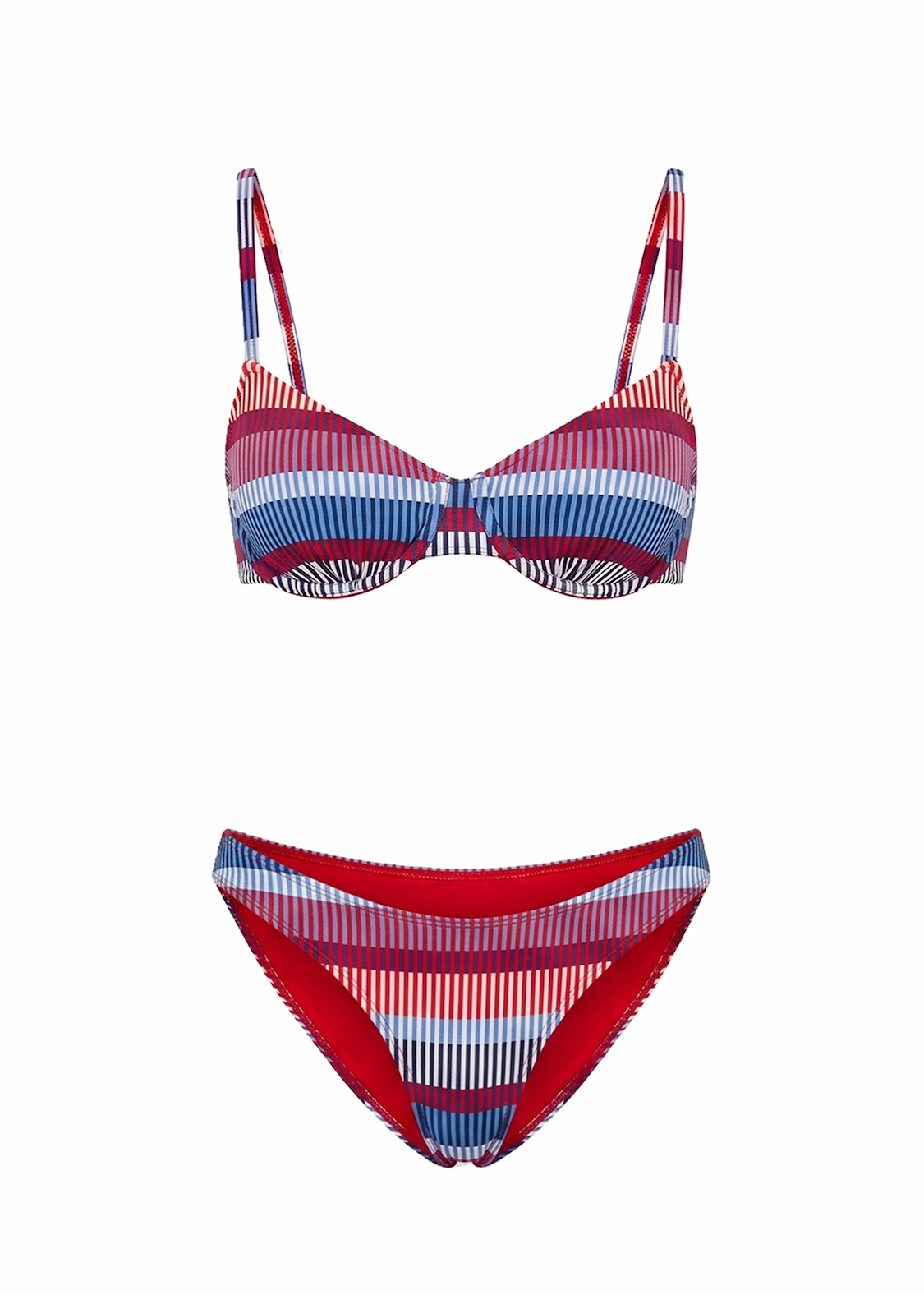 Bikini in red, white, blue pattern