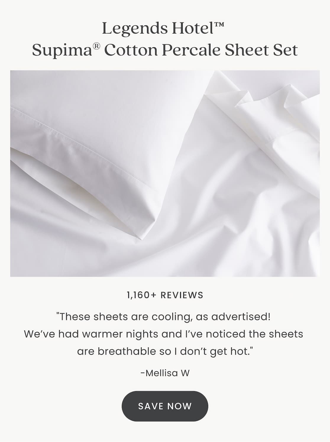 LH Premium Cool Supima® Cotton Percale Bed Sheet Set