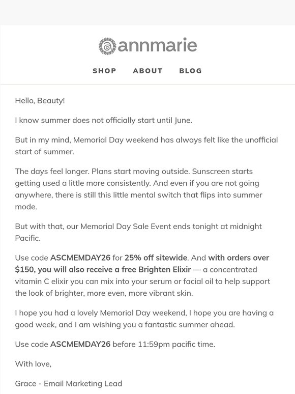 Last Chance: Free $90 Vitamin C Elixir & 25% off sitewide