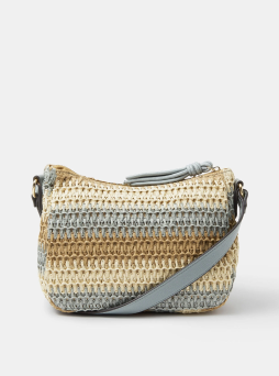 Stripe Woven Cross Body Bag