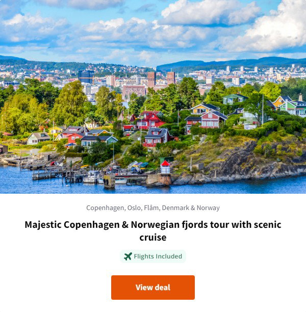 Majestic Copenhagen & Norwegian fjords tour with scenic cruise