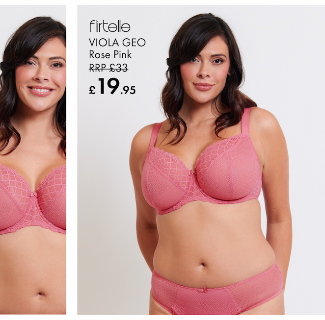 Shop Viiola Geo Pink - Big Bra Clearance Weekend - Prices from £17 - Must end Sunday