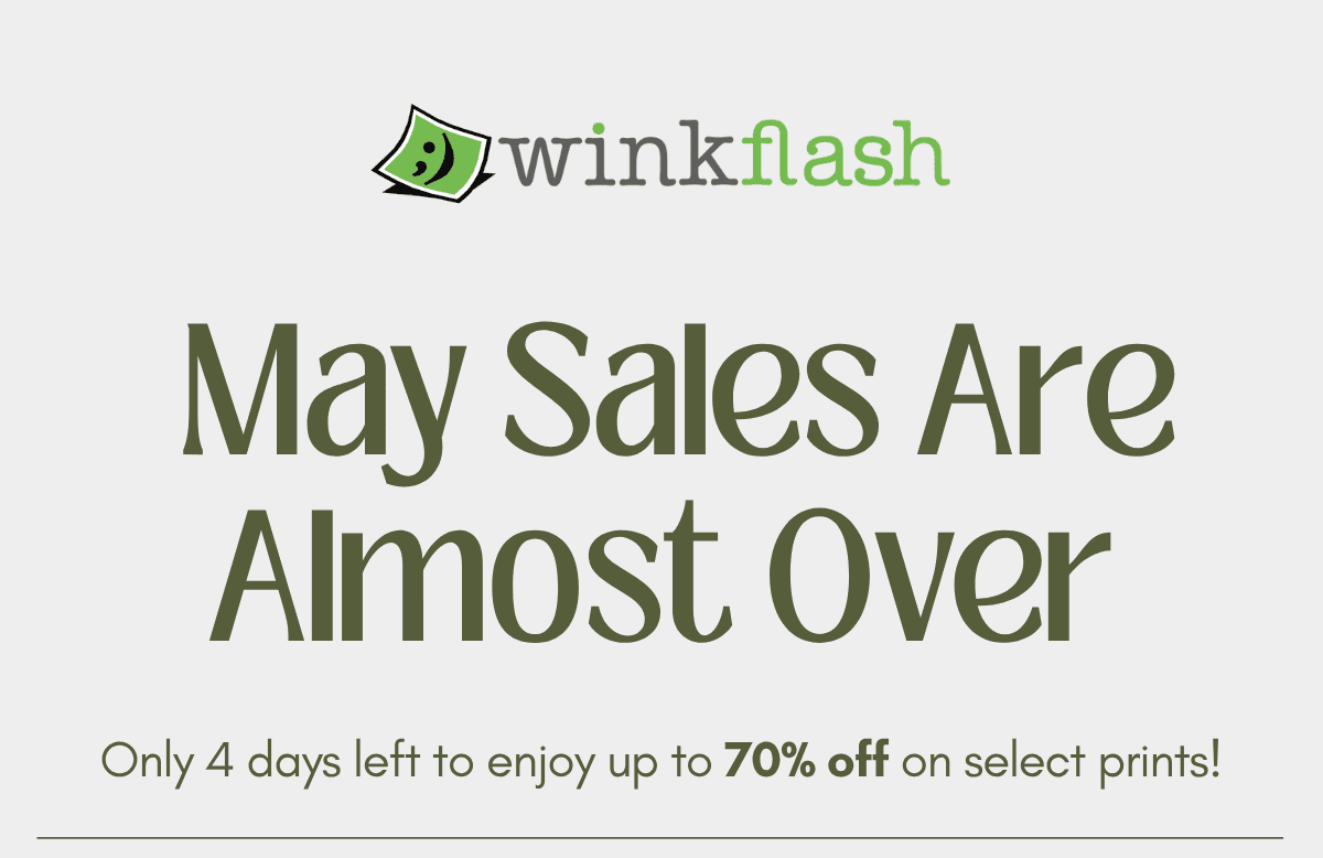 Winkflash Logo & May Deals Are Almost Over Text