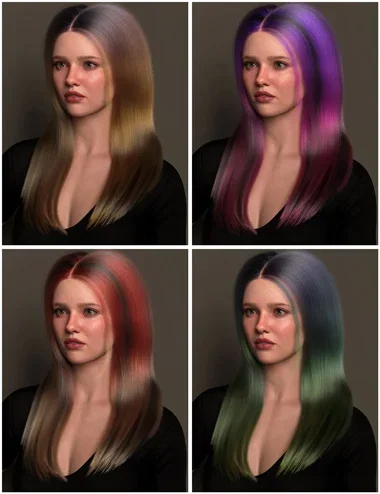 dForce Off-Center Parting Sleek Style Strand-Based Hair Color Expansion
