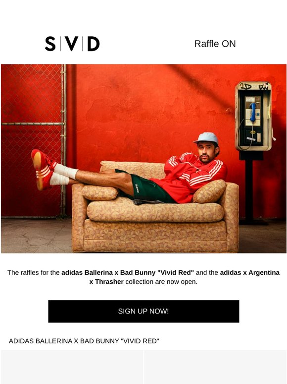 Raffle ON | Bad Bunny Ballerina & adidas x Argentina x Thrasher