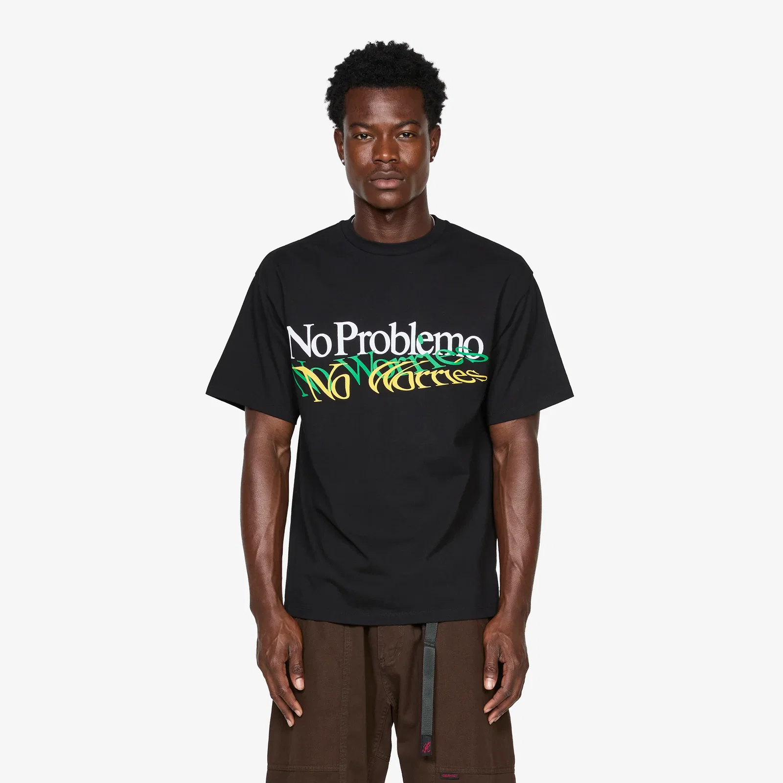 Image of Above The Clouds x 'No Worries' T-Shirt Black