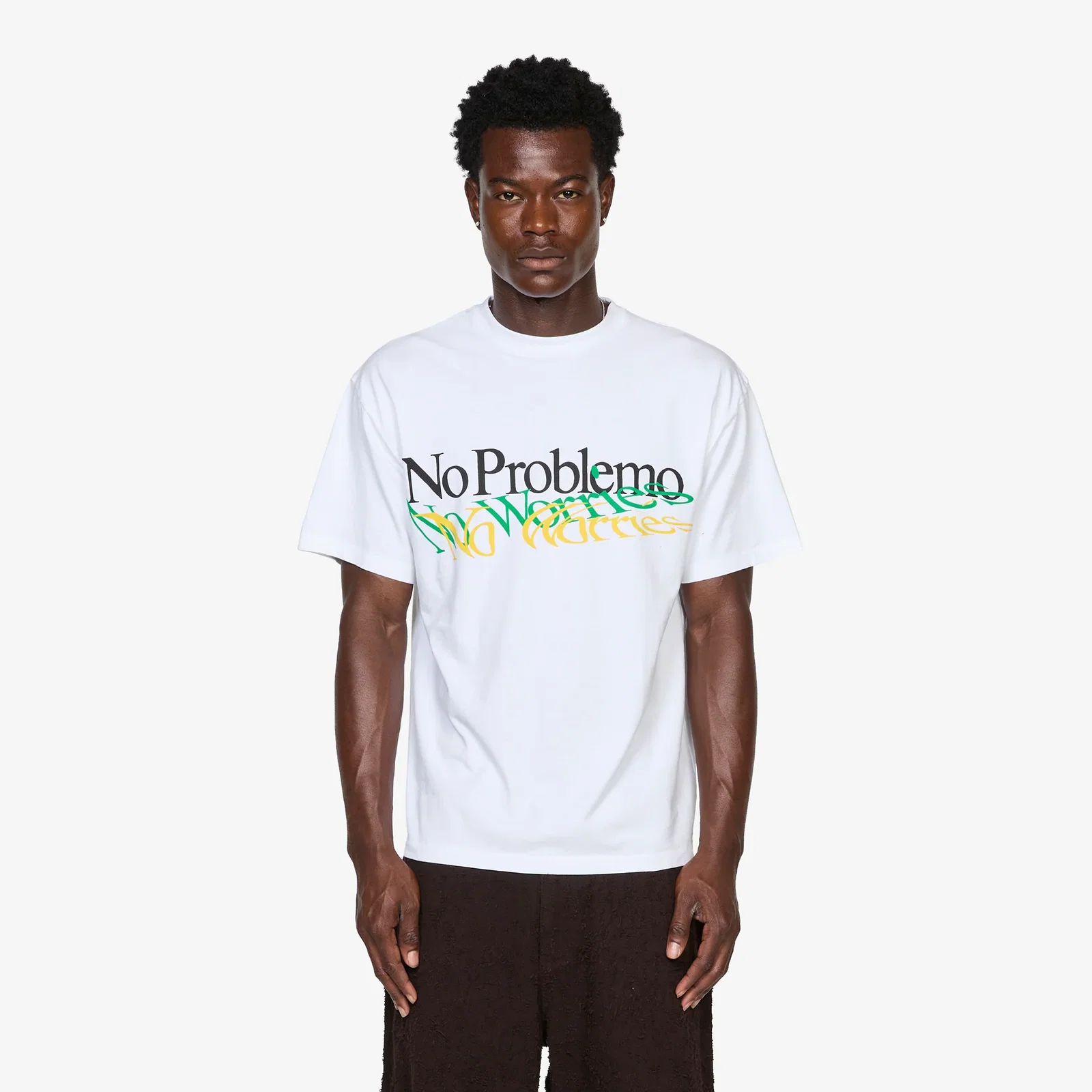 Image of Above The Clouds x 'No Worries' T-Shirt White