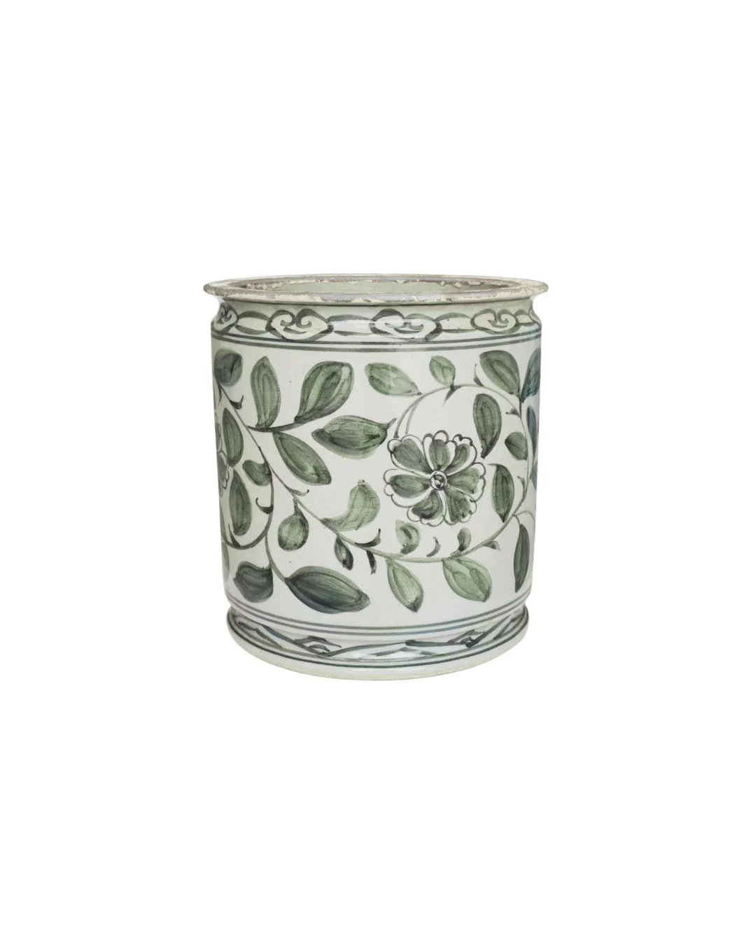 Image of Provence Floral Pot - Green