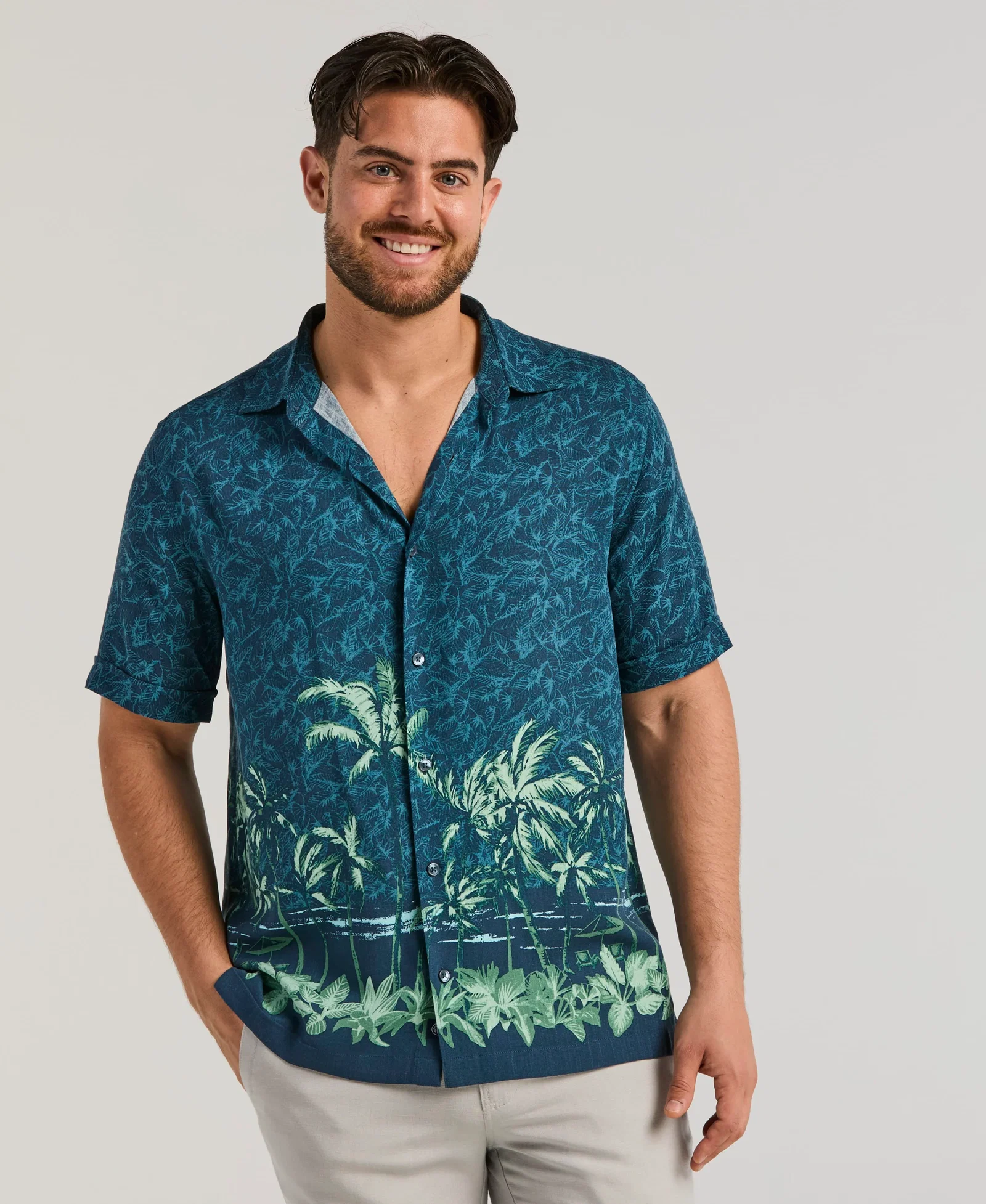 Image of Tropical Horizon Print Shirt