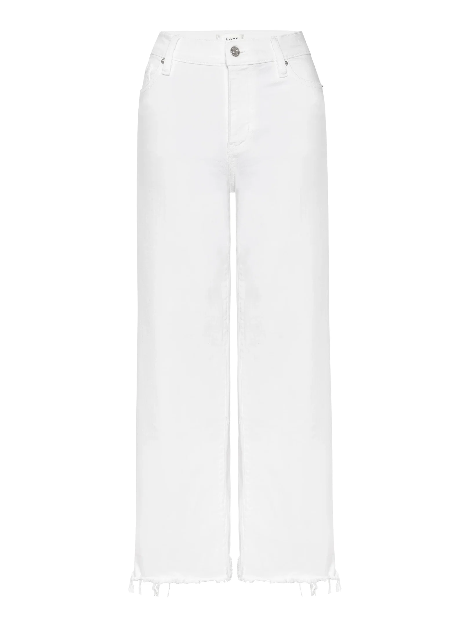 Image of  Le Slim Palazzo Crop - White Raw Fray