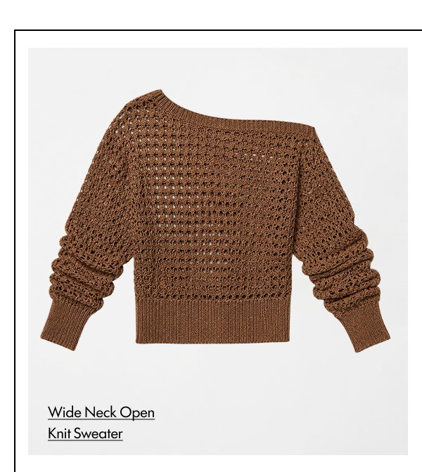 Wide Neck Open Knit Sweater