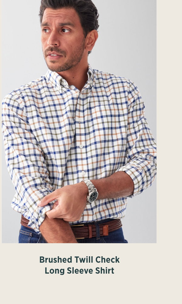 Brushed Twill Check Long Sleeve Shirt