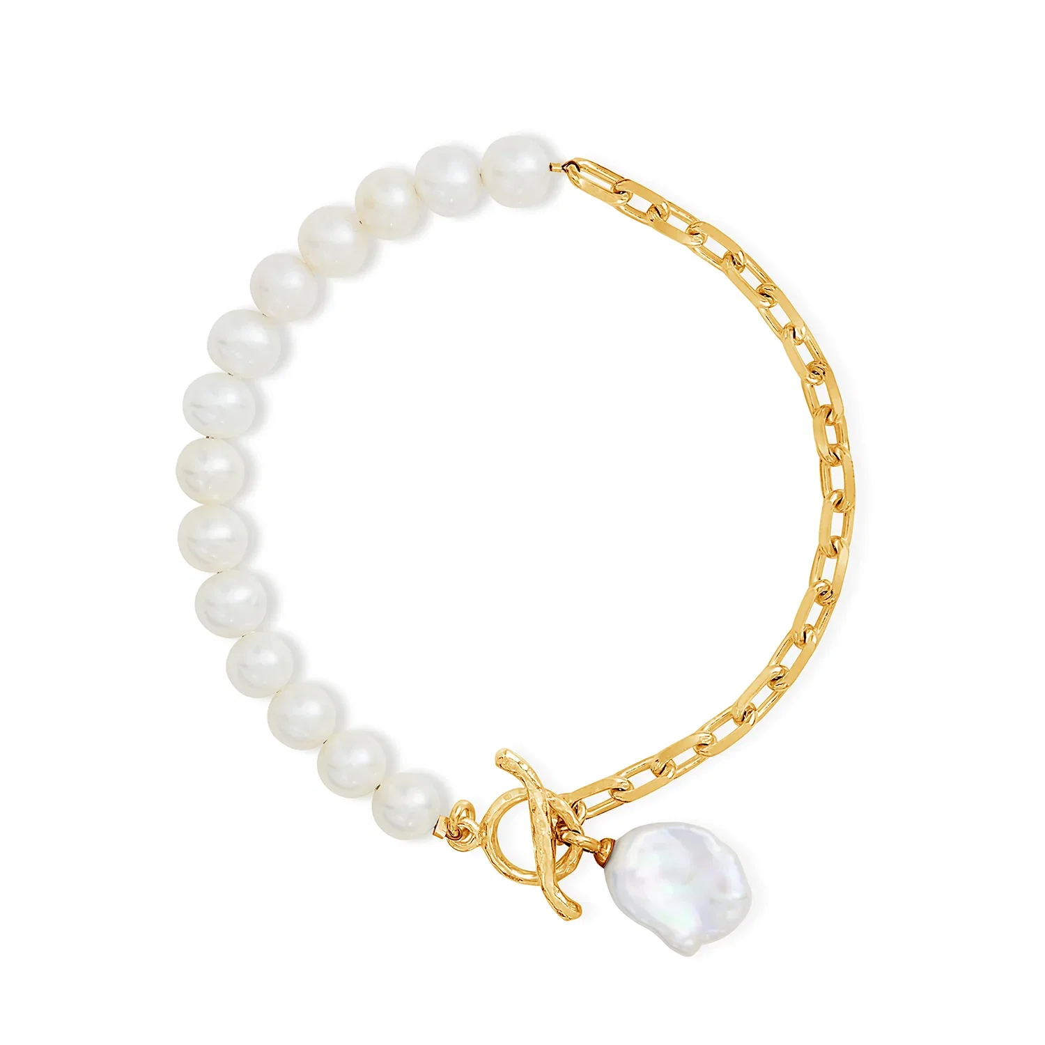 Image of Timeless Keshi Pearl Chain Bracelet