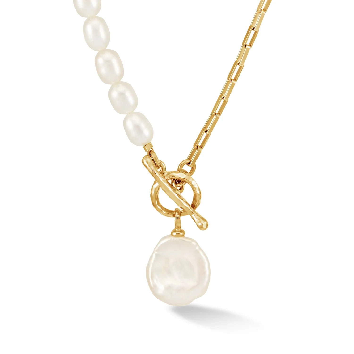 Image of Timeless Keshi Pearl Drop Chain Necklace