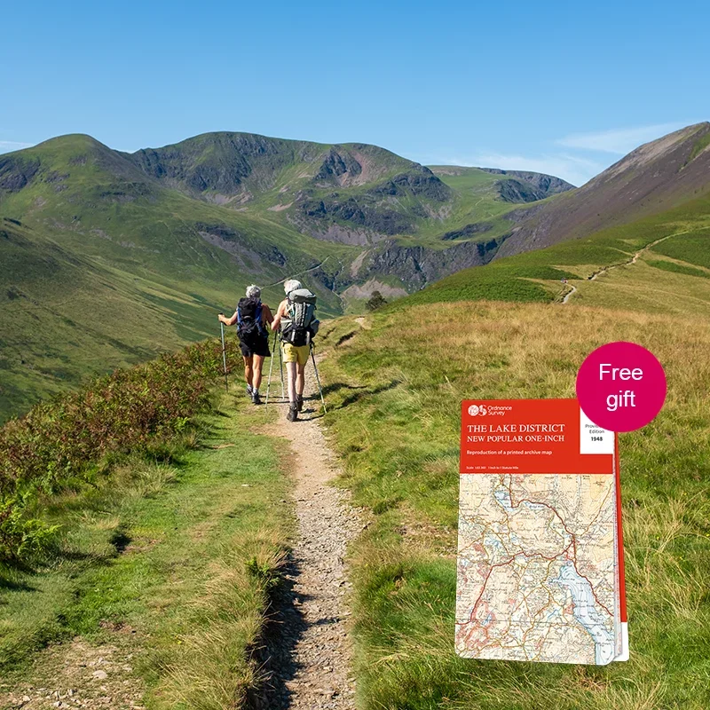 Two people hiking in the Lake District