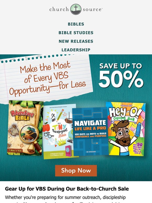 Limited time: Up to 50% off VBS resources 🎉