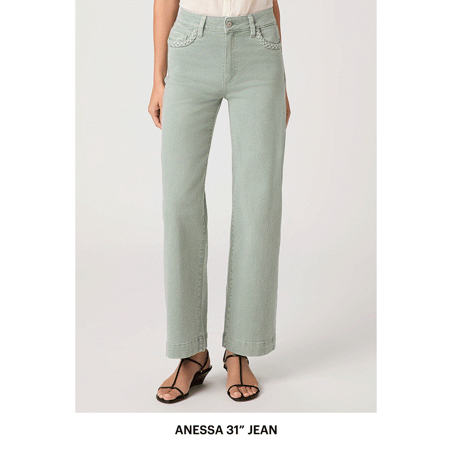 Anessa 31" Wide Leg Jean in Vintage Seaglass.