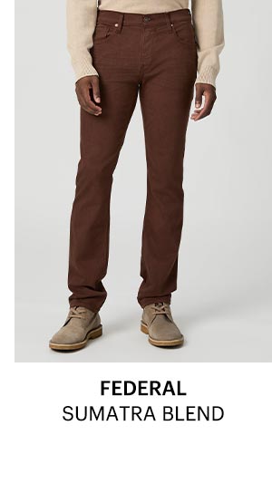 Transcend Federal 34" Slim Straight Jean in Sumatra Blend.