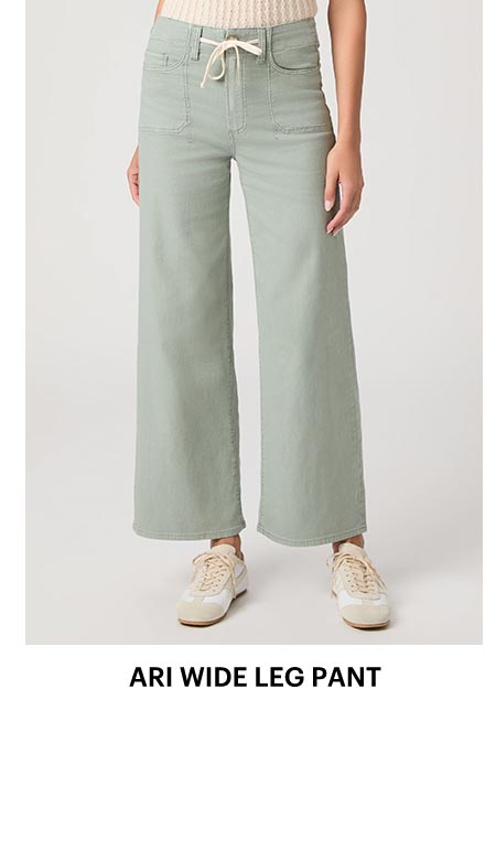 Ari Wide Leg Pant in Vintage Seaglass.