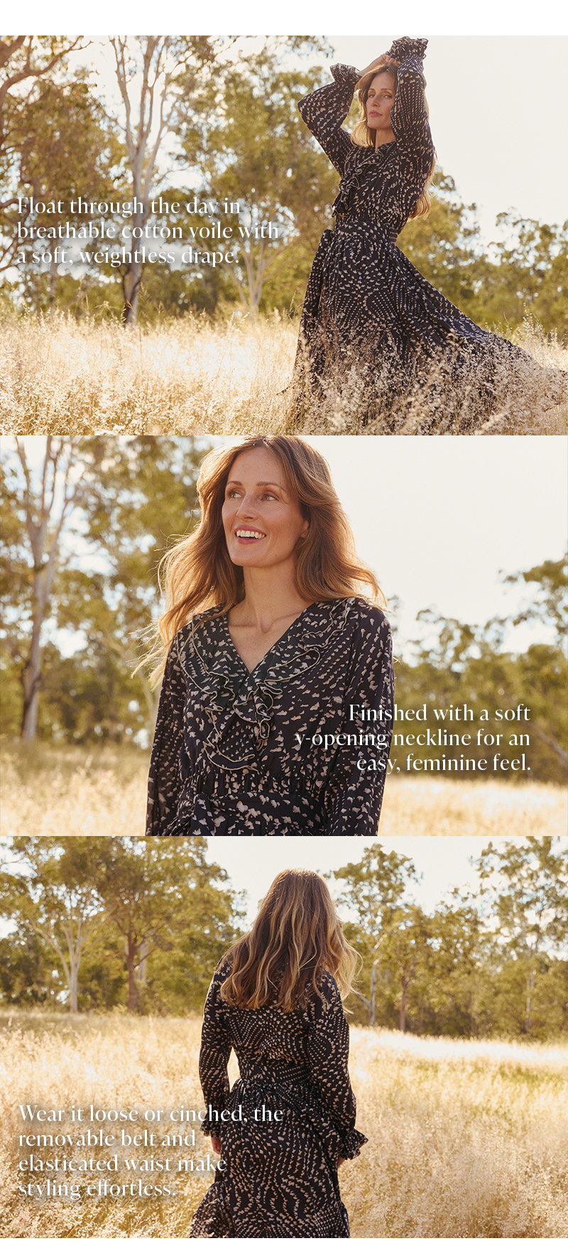 Shop Maya Frill Dress in Wild Jasmine